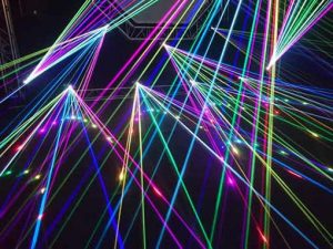 Image of lasers to illustrate connectivity in translation services
